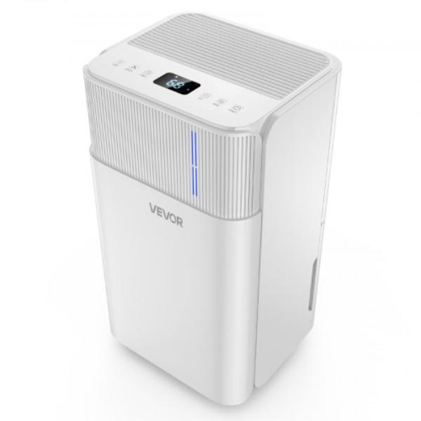 30 Pints Dehumidifier - White - Smart Humidity Control - Low Noise - Large Coverage - Drain Hose for Commercial & Industrial Use