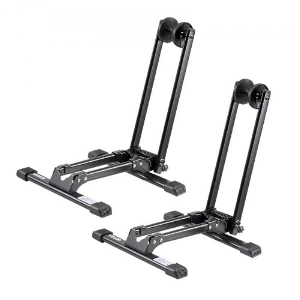 Bike Racks for 20 to 29 in. Mountain & Road Bikes - Alloy Steel Rust-Resistant Bike Floor Stand Rack - Foldable Bicycle Stand - Black - Pack of 2
