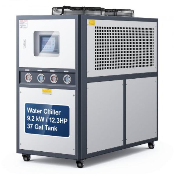 Picture of Vevor FLSGYLSJ8LD1XI1IA001V8 Air-Cooled Water Chiller - 12.3 HP - Industrial Water Chiller with 30 - 240 Kcal-h Cooling - Dual Compressor - 37 gal Large Tank - LED Display - Cooler
