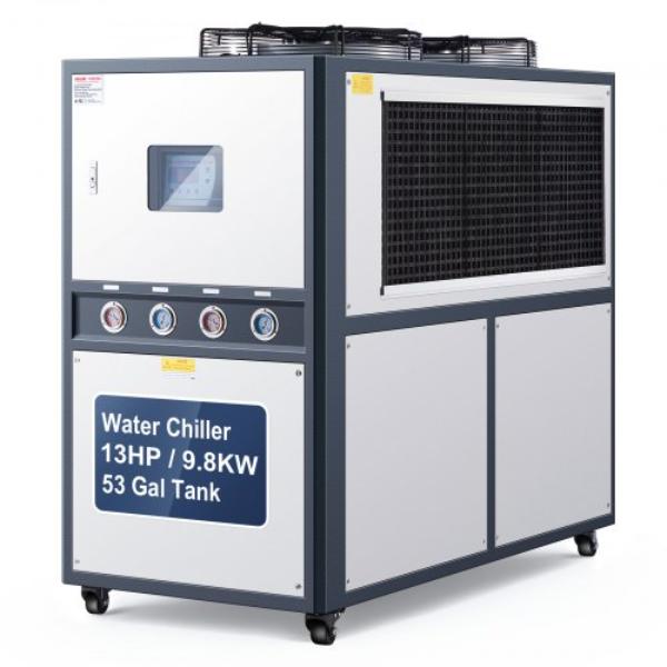 Picture of Vevor FLSGYLSJ15LDJGV87001V8 Air-Cooled Water Chiller - 16.67 HP - 45 - 360 Kcal-h Cooling - Dual Compressor - 53 gal Tank - LED Display - Cooler for Cooling Water