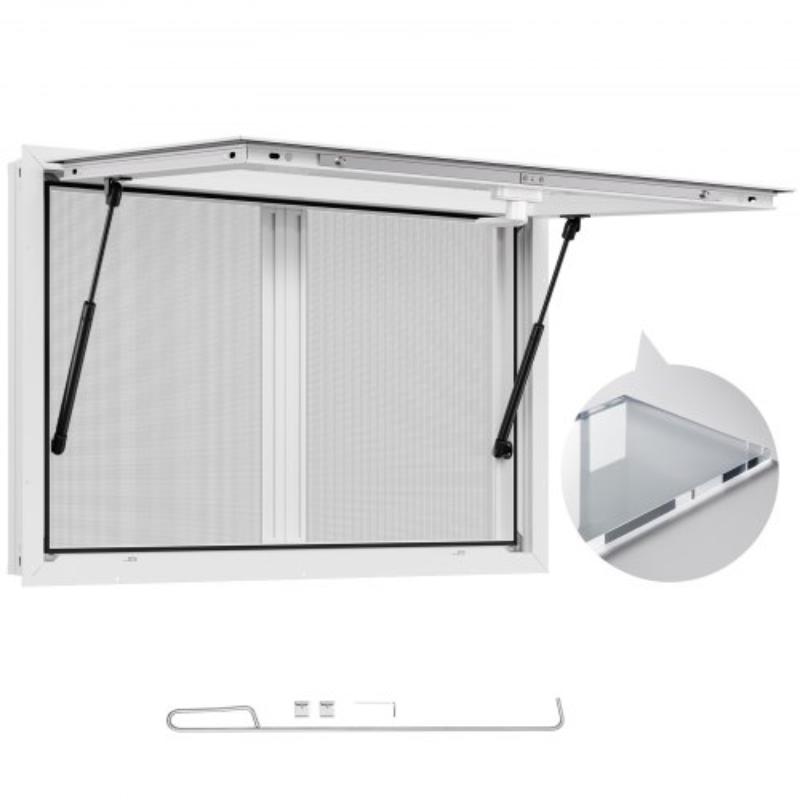 Picture of Vevor SCFWCK3624YCTALSH001V0 Concession Window 36 x 24 in. - Aluminum Alloy Service Window for Food Truck - Up to 85 deg Stand Serving Window with 2 Sliding Windows