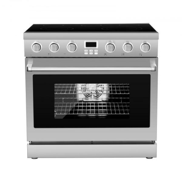 Picture of Vevor DTLKDL36YCJCC55O6001V8 36 in. Electric Range Oven - 6 cu. ft. - Compact Freestanding Oven - Stainless Steel Kitchen Stove - 5 Burners - Digital Screen Button Control - Easy Reach Racks for RV
