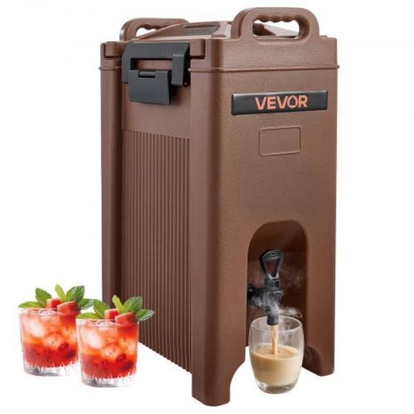 Picture of Vevor YLHLQQZS5JLFCHL91001V0 Insulated Beverage Dispenser - 5 gal Hot & Cold Beverage Server with Spigot & Handle Food-Grade Thermal Drink Dispenser Cooler - Brown