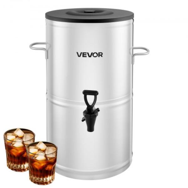 Picture of Vevor YLHLQQZXK4GAV8TCQ001V0 Ice Tea Dispenser - 4 gal Stainless Steel Beverage Dispenser with Spigot & Handle for Hot & Cold Drinks