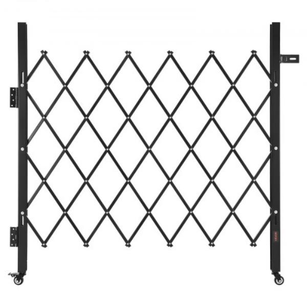 GZDZDAQM5157HX49X001V0 Single Folding Security Gate - Lockable Scissor Gate - Outdoor Barricade Steel Retractable Gates - 43.31 x 51.57 in.