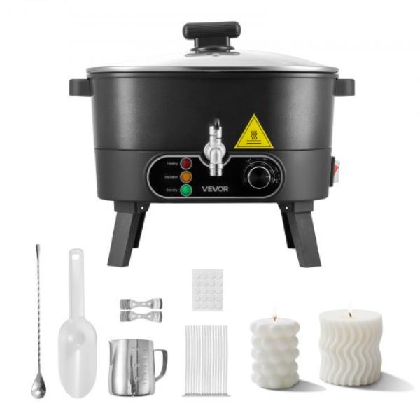 Wax Melter - Candle Making - 6.3 qt. - Fast & Even Heating - Easy Pour Spout - Temperature Control - Grooved Base - Non-Stick - Smooth Flow