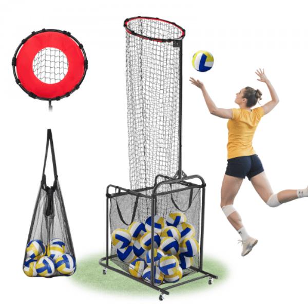 Volleyball Setter Training Equipment - Adjustable Volleyball Trainer - Portable Practice Net with Cart - Indoor & Outdoor Target Net