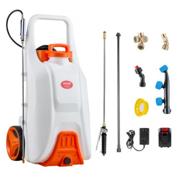 TCSPWQBCSPPP2GW0H001V1 Battery-Powered Sprayer - 13.1 gal - Adjustable 0-80 PSI - Wheeled Cart - 5 Nozzles - 98 ft. Hose - 3-6H Spray Time