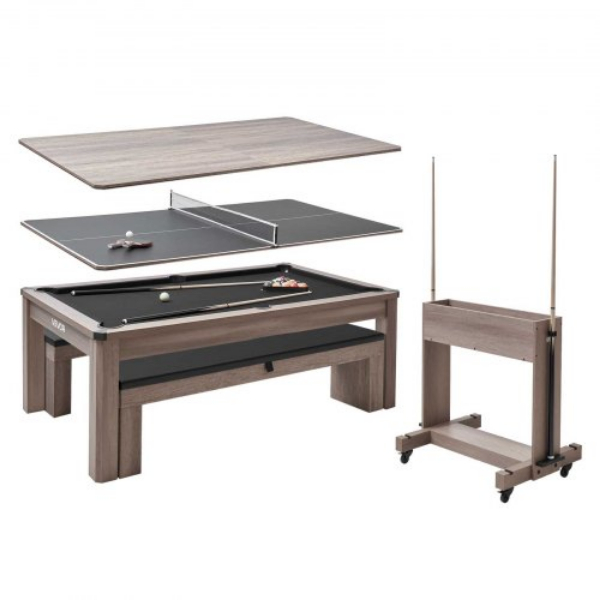 DGNTQZQHHSMDH7KV1001V0 7 ft. 3-In-1 Multi Game Billiards Pool Table Combo Set