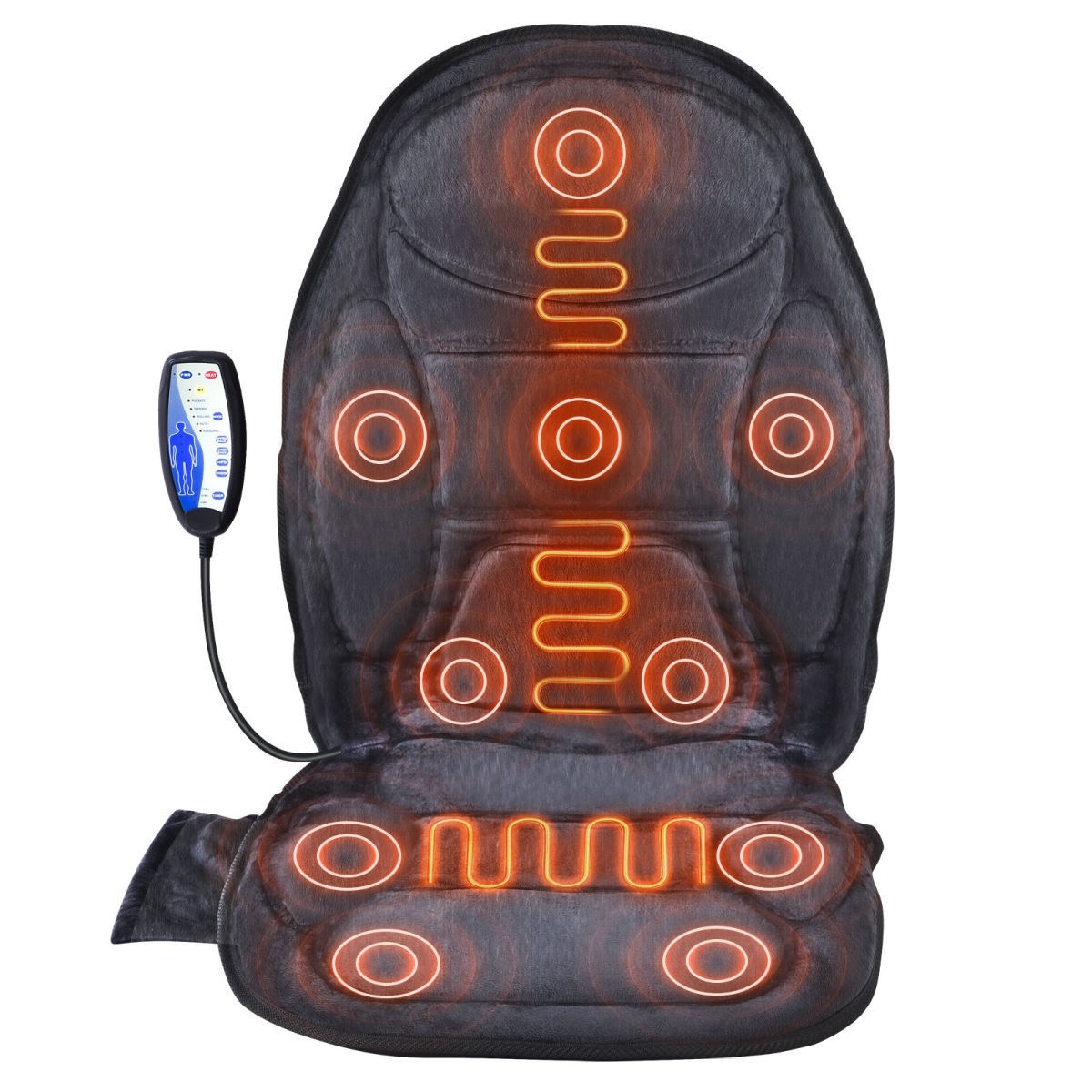 Picture of Vevor AMZD010000007M2NSV5 Massage Seat Cushion with Heat&#44; 10 Vibration Motor Seat Massage Pad&#44; Vibrating Massage Chair Mat with 5 Modes & 4 Intensities