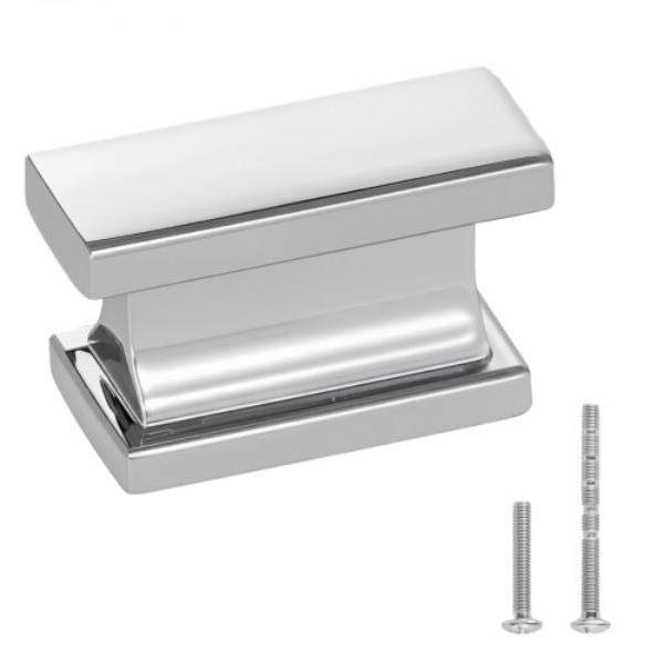 CJXNZTX10PCSQ4CTJ001V0 Cabinet Knobs - 1.42 in. Zinc Alloy Drawer Pulls Door Handles - Rectangular Kitchen Dresser Solid Knobs - Chrome - Pack of 10