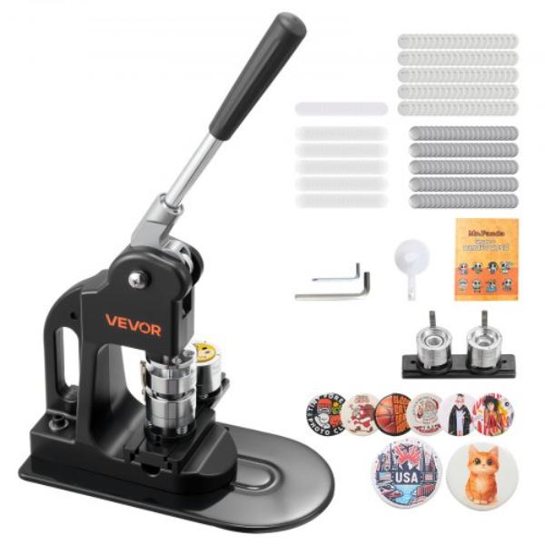 Picture of Vevor BJSKXZJ25MMSW51HM001V0 Button Maker Machine - 1 in. - Pin Maker Machine with Button Parts - Circle Cutter - Hex Wrenches & Magic Book - Ergonomic Handle - Black - 500 Piece