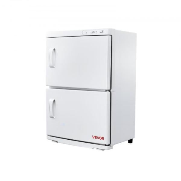 Hot Towel Warmer - 10 gal Large 2-Tier Towel Warmer Cabinet with Clip & 4 Stainless Steel Racks - Holds up 48 Towels - All-Round Heating Cabinet