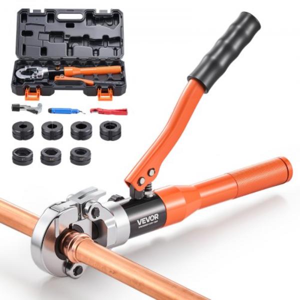 Hydraulic Copper Pipe Crimping Tool Kit with 0.5 - 0.75 to 1 in. Jaws & 0.375 - 0.5 - 0.625 to 0.75 in. & 1 in. ASTM F1807 PEX with Carrying Case