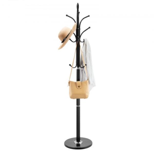 YMJWGSJSSCP0JYMX6001V0 Freestanding Coat Rack - Marble Base - 6 Hooks - Modern Clothes Hanger for Entryway - Bedroom - Office - Living Room