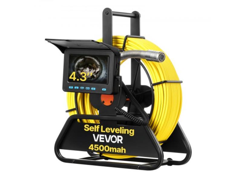 JLKGDKSY43YCCSN70001V9 98 ft. Self-Leveling Drain Inspection Sewer Camera with 4.3 in. 1080P HD Screen & IP68 Waterproof Snake Plumbing