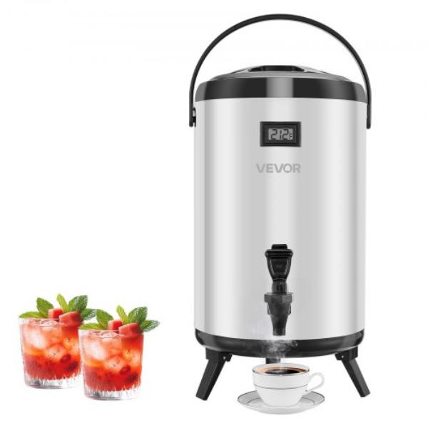 Picture of Vevor YLHLQQYXKYSBI18UK001V9 Insulated Beverage Dispenser - 3.2 gal Stainless Steel Thermal Drink Server - Silver