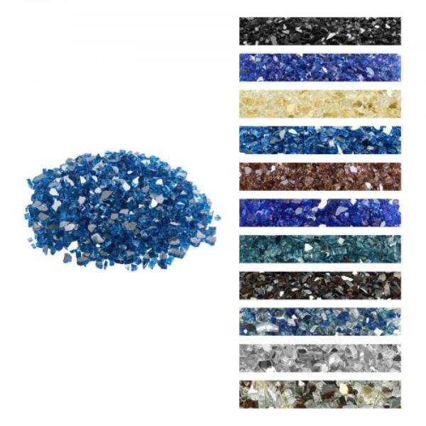 Fire Glass - 10 lbs High-Temperature Resistant Fireplace Rocks - 0.5 in. Reflective & Smokeless Firepit Glass Rock - Pacific Blue