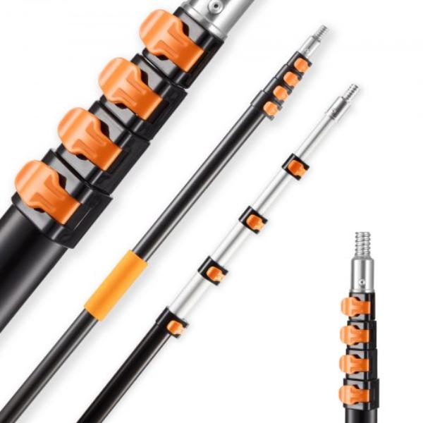 Telescopic Extension Pole - 4.66-19 ft. Multi-Purpose Extendable Aluminum Alloy Paint Pole with Flip-Lock Design for Painting - Dusting & Cleaning
