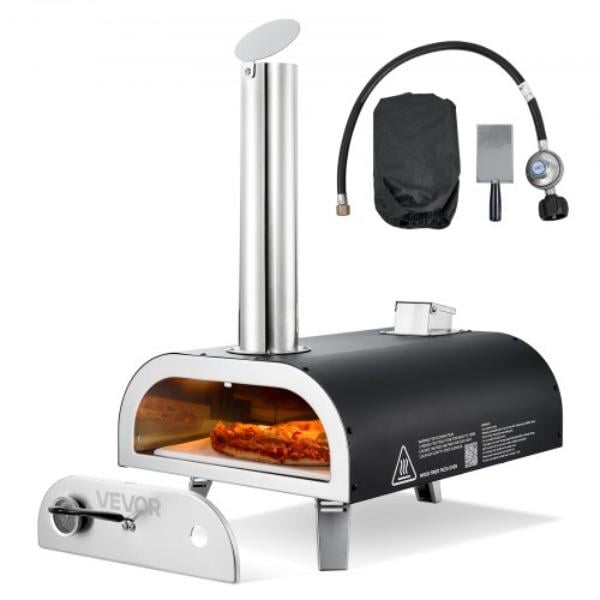 Picture of Vevor BXPSLDNZWDJP7H86H001V0 Dual Fuel Pizza Oven Outdoor - 12 in. Wood Fire & Propane Gas Pizza Oven - Portable Pellet & Propane Pizza-Maker for Outside Camping & Backyard