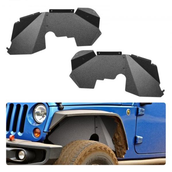 Inner Fender Liner - Front for 2007-2018 Jeeps JK-JKU 2-4 Doors - Steel Mud Guards Bolt-On Style Fenders Flare - Scratch-Resistant