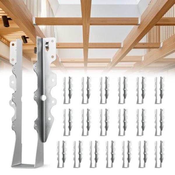 Joist Hanger - Rafter Hurricane Ties - Inner 1.57 x 1.50 x 7.83 in. - Rustproof Coating - Tie Brackets for Floor Deck & Ceiling Trusses - 50 Piece