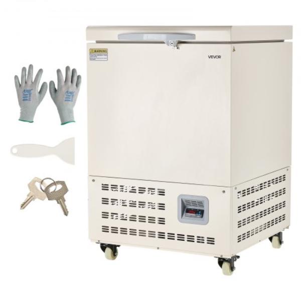 Picture of Vevor SYSBXHBJWS508WWYG001V1 Ultra Low Temperature Freezer - 58 Liter -40 deg to -123 deg Adjustable Temp Range - 304 Stainless Steel Liner - Low Temperature Lab Freezer