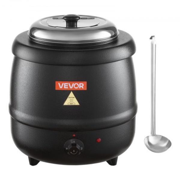 Picture of Vevor DSWPSYTGWFPZ2XG0Y001V1 Electric Soup Warmer - 10 qt. Commercial Soup Kettle - 304 Stainless Steel Detachable Insert Pot - 95-176 deg F Adjustable Temperature, Black