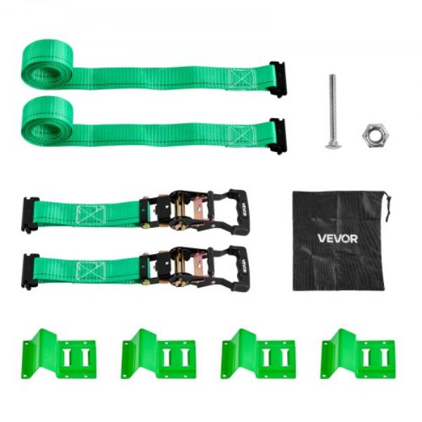 Wheel Chock Tie-Down Kit - Chock-Style Trailer Tie Down Strap - Car Tie Down Kit with Buckle - Break Strength 4380 lbs - Working Load 1460 lbs