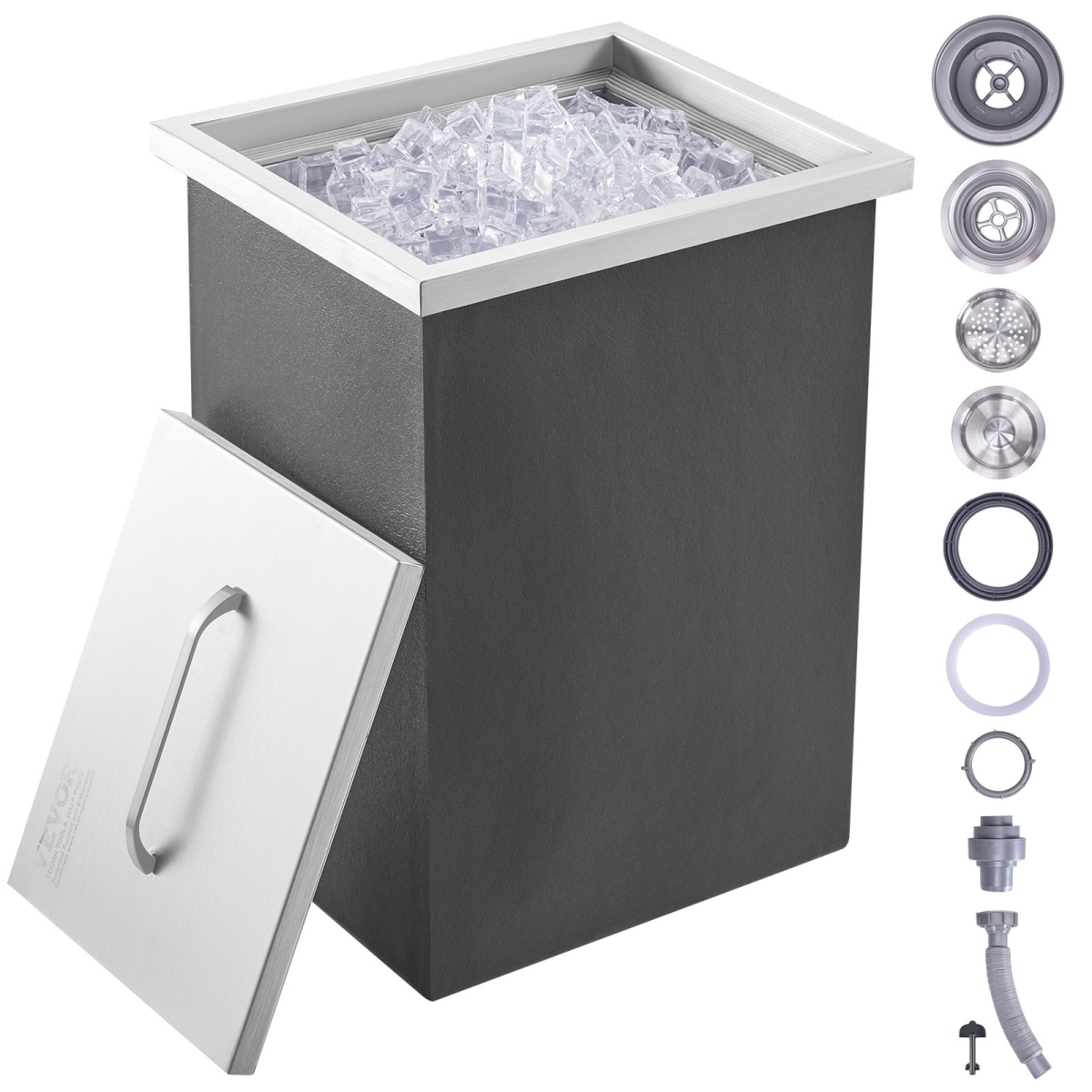 Picture of Vevor QRSCBC14LX12GKFNFV0 14 x 12 x 18 in. Stainless Steel Drop in Ice Chest