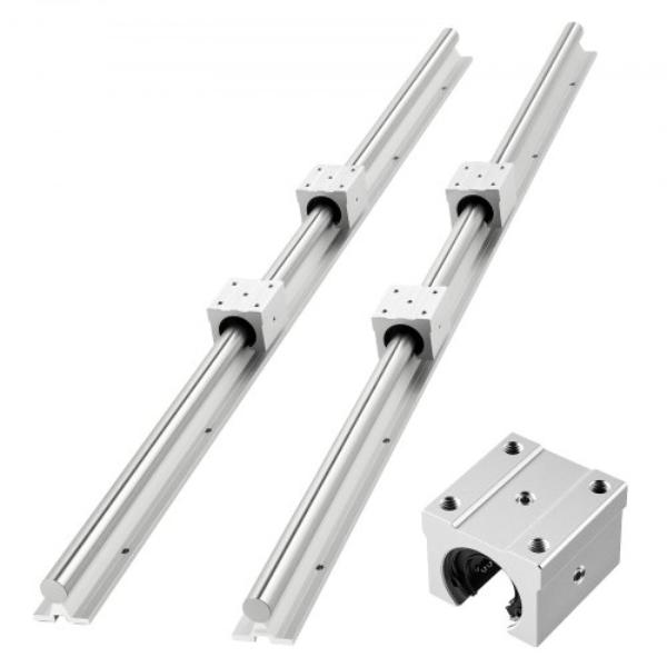 Linear Rail Kit - SBR25 - 1200 mm Linear Motion Guide Rails & 4 Piece Bearing Slide Blocks - Fully Supported Shaft for Cutting - 2 Piece