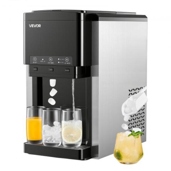 Picture of Vevor DGNZBJTMSLSZ2NNVG001V1 Water Dispenser - Ice Maker - 3-in-1 Countertop - 35 lbs - 12 Cubes per 7 Min Fast Ice Making - 4 lbs Storage - Bullet & Crushed Ices & Cold-Water