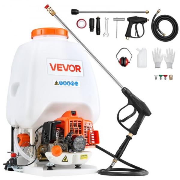 Gas Powered Backpack Sprayer - 26.5CC 0.9HP Engine - 6.5 gal Tank - Lawn Spraying Machine - 24 in. Wand & Nozzles - Efficient Gardening & Farming