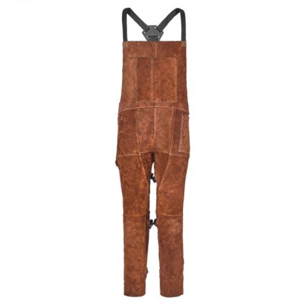FTWQFTWQNPFRMFZ2F001V0 Leather Welding Apron Split Leg - Heavy Duty Cowhide Flame Resistant Welding Pants for Men & Women - Large