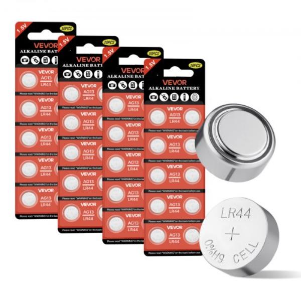 Button Cell Battery - LR44 Alkaline Batteries Non-Mercury - AG13 357 303 SR44 Battery 1.5V Button Coin Cell Batteries - 40 Count - 4 Per Pack