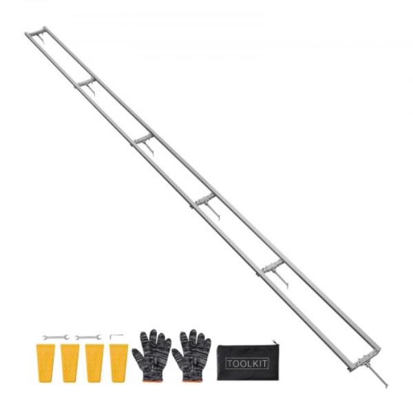 Rail Mill Guide System - 15 ft. 6 Crossbar Chainsaw Mill Kits - Aluminum Saw Milling Rails System - Adjustable Rail Milling Guide Kit
