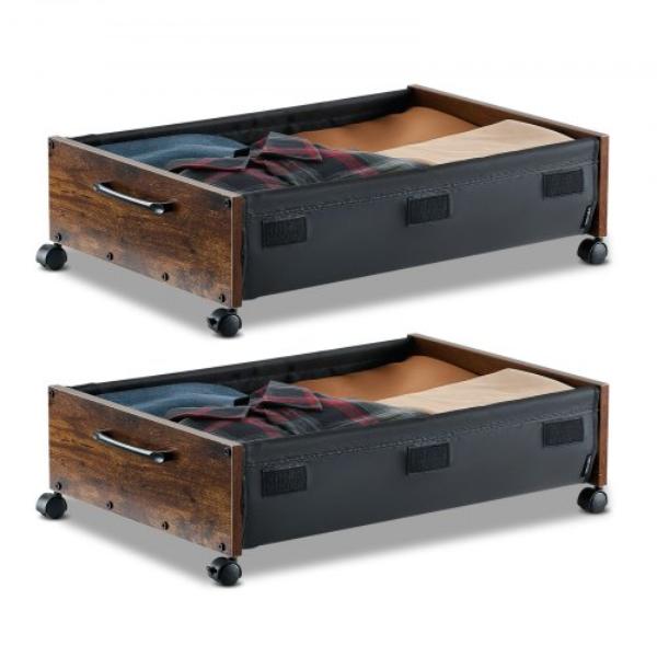CDCWKFTMBYDLATMLN001V0 Under Bed Storage with Wheels - 25.6 x 18.1 x 7.1 in. - Underbed Containers - Pack of 2