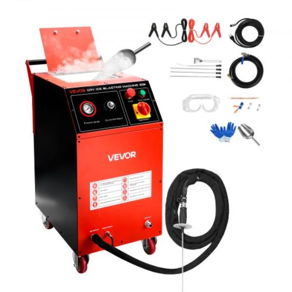 GBQXJKDK75KGA5PO0001V1 Dry Ice Blasting Machine - 16.5 lbs with 4 Nozzles Adjustable Pressure Movable Blaster Cleaner 120V