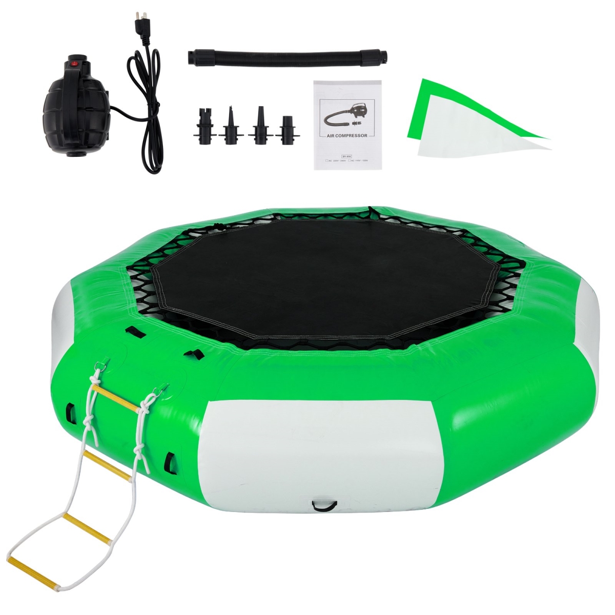 Picture of Vevor SSBC13FTGWDFT0001V0 13 ft. Inflatable Water Bouncer&#44; Green & White