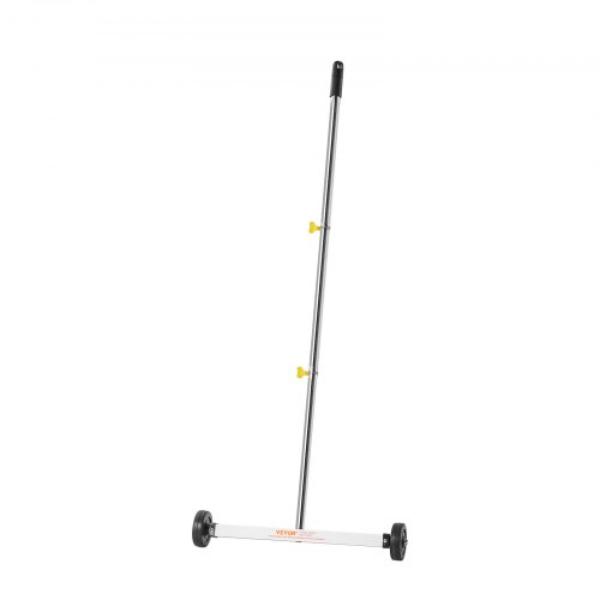 Magnetic Sweeper - 17 in. - 10 lbs - Lightweight Magnetic Pickup Sweeper with Adjustable Handle - Easy Cleanup for Garages - Roofing Projects