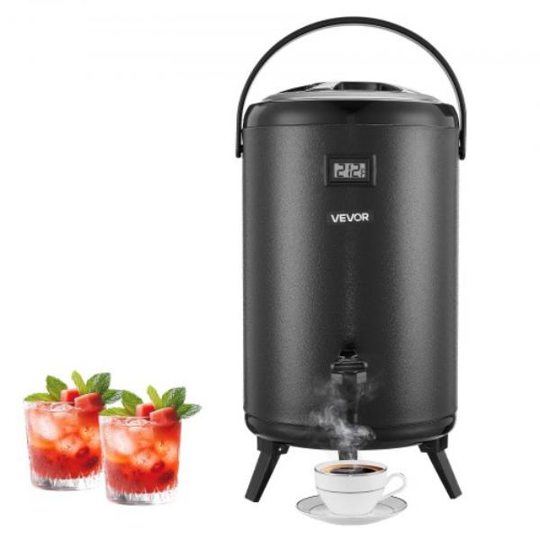 Picture of Vevor YLHLQQYXKHSBKKAEM001V9 Insulated Beverage Dispenser - 3.2 gal Stainless Steel Thermal Drink Server with Spigot & Temp Display - Black
