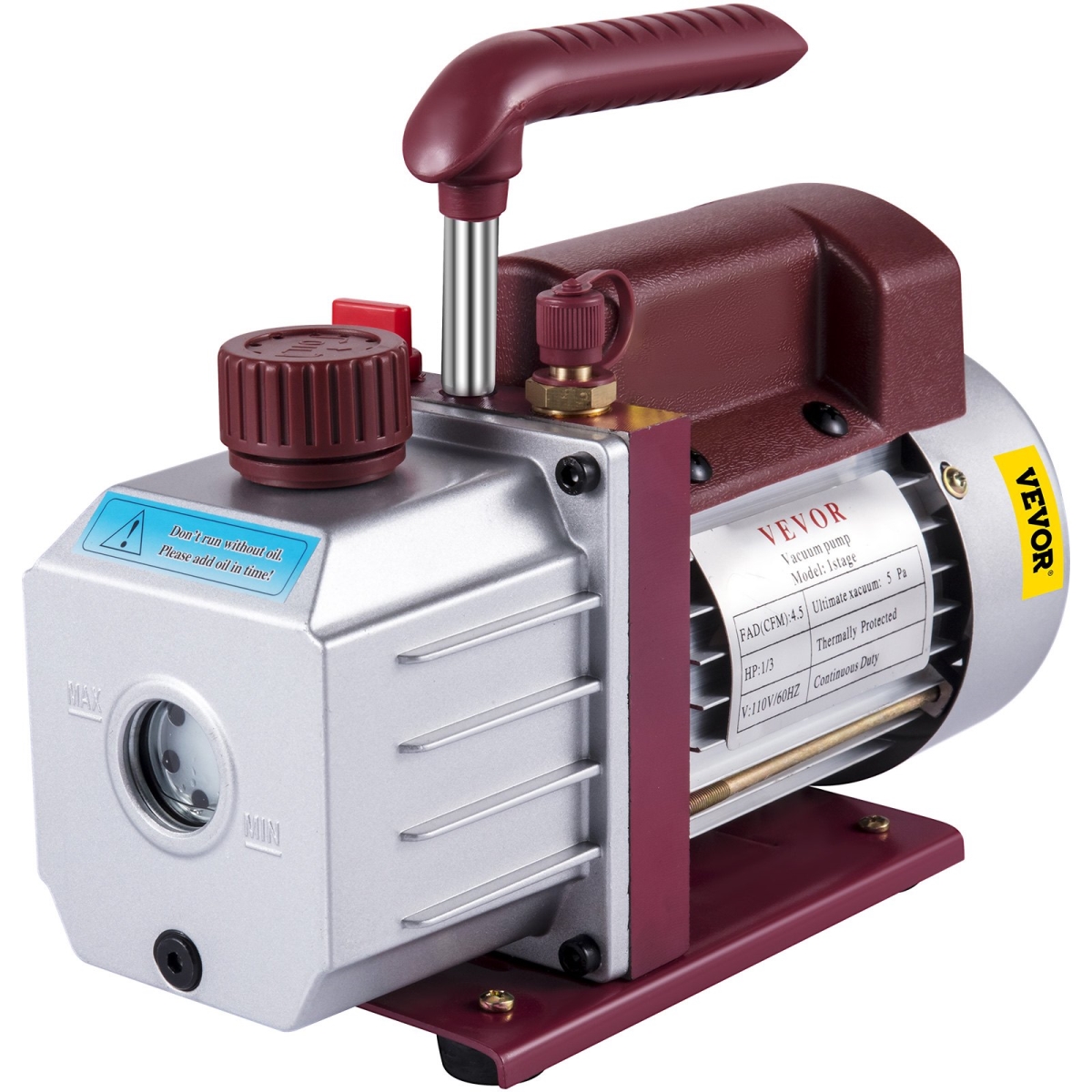 4.5CFM1-3HPZKB001V1 4.5 CFM HVAC Single-Stage Rotary Vacuum Pump