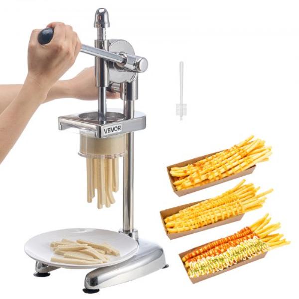 Picture of Vevor GGSSDQTJWBNDF3QLY001V0 Commercial French Fry Cutter - Stainless Steel Fried Potato Strips Squeezer - Long French Fries Maker with Pull-Out Extruder