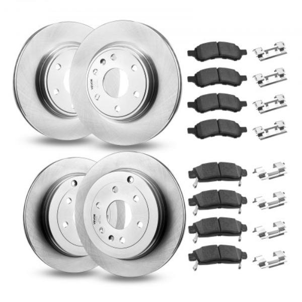 Front & Rear Brake Kit for 2008-2017 Buick Enclave, 2009-2017 Chevrolet Traverse & 2007-2010 Saturn Outlook - Hollow Brake Rotors Pads Kit