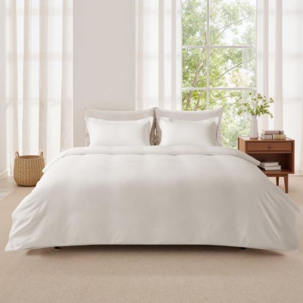 King Duvet Cover Set - 100 Percent Cotton - Bedding Set King Size with 1 Duvet Cover 104 x 90 in. & 2 Pillow Shams 20 x 36 in. - White - 3 Piece