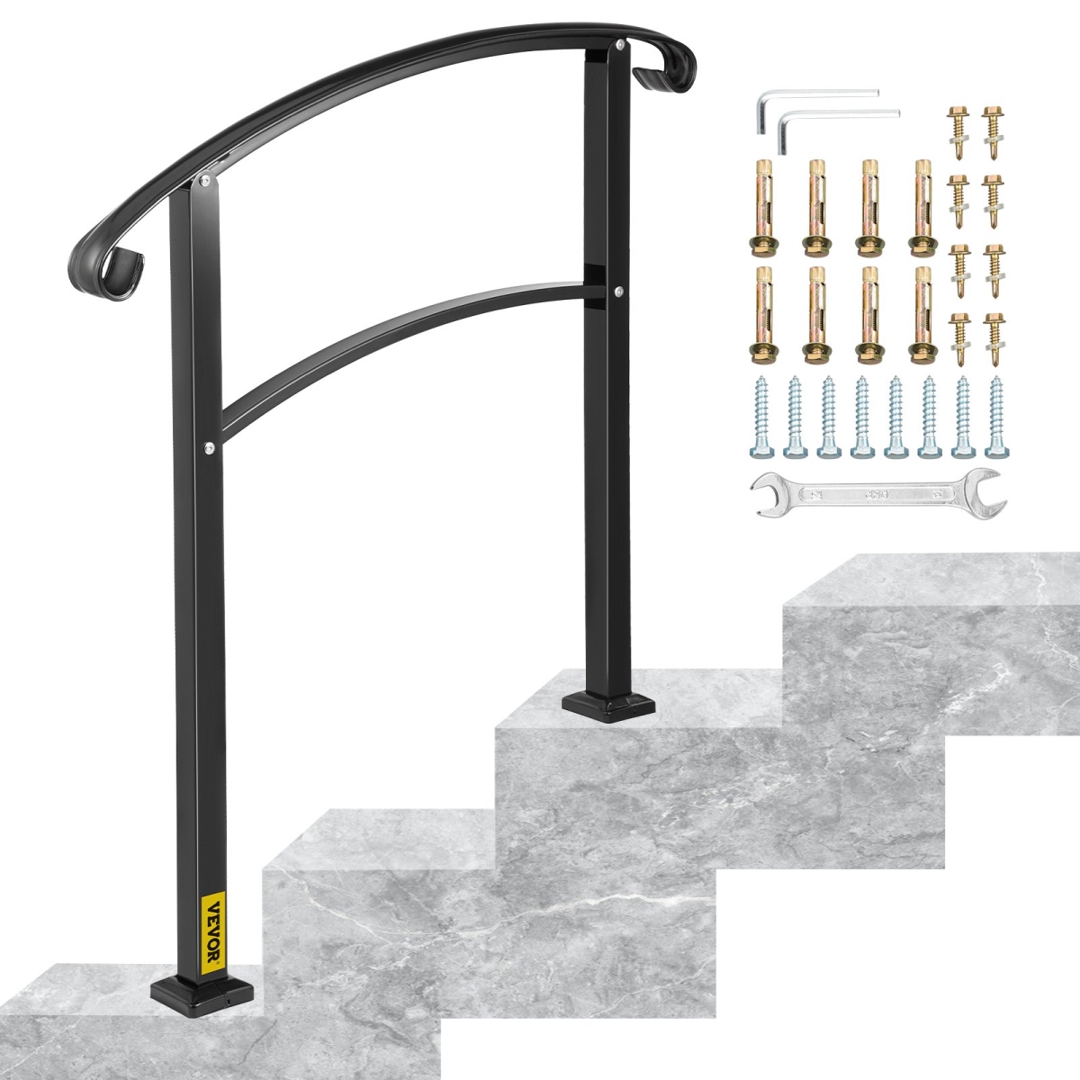 LTFS3BHSLG0000001V0 3-Step Transitional Handrail, Black