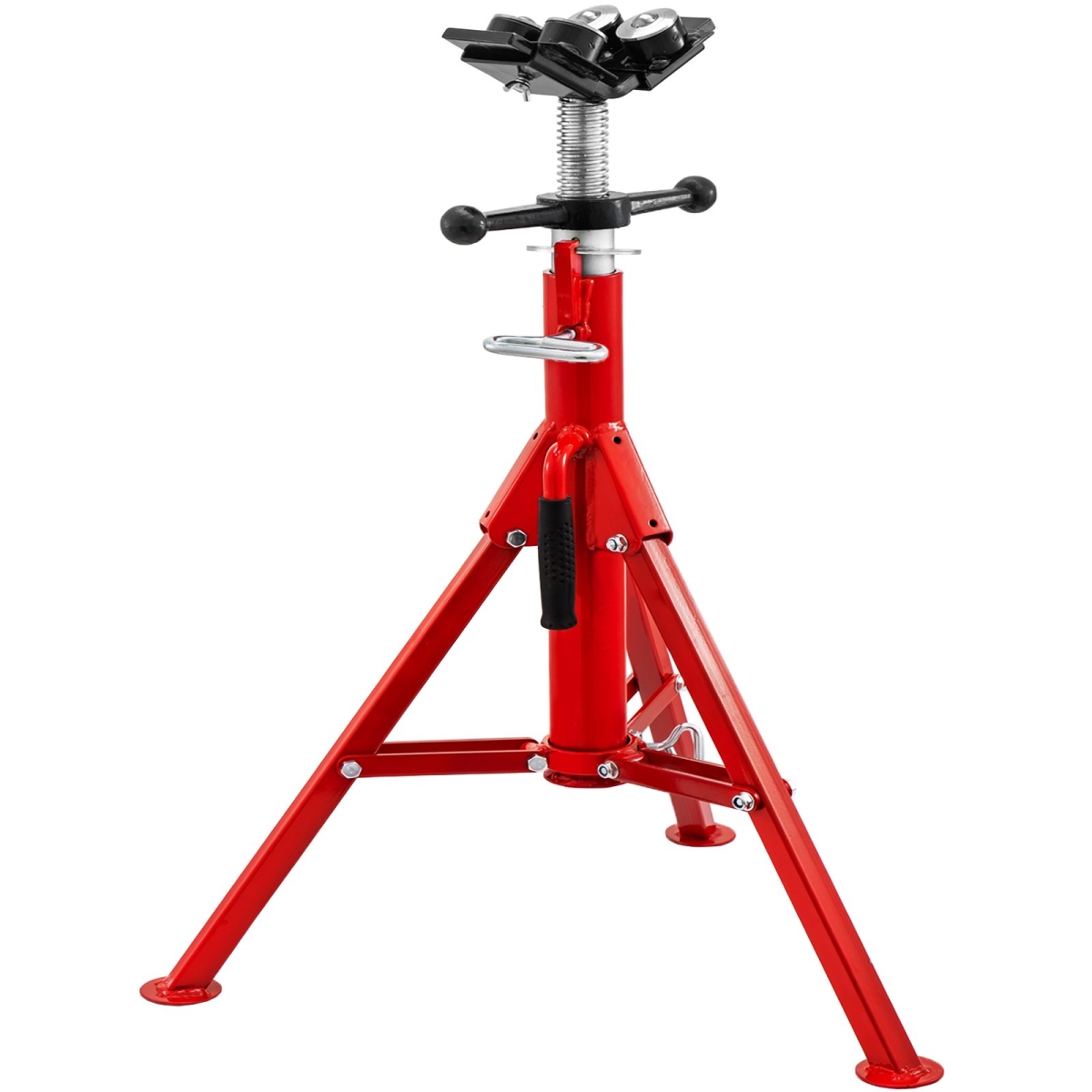 28-52 in. 1500 lbs Pipe Jack Stand with 4-Ball Transfer V-Head & Folding Legs