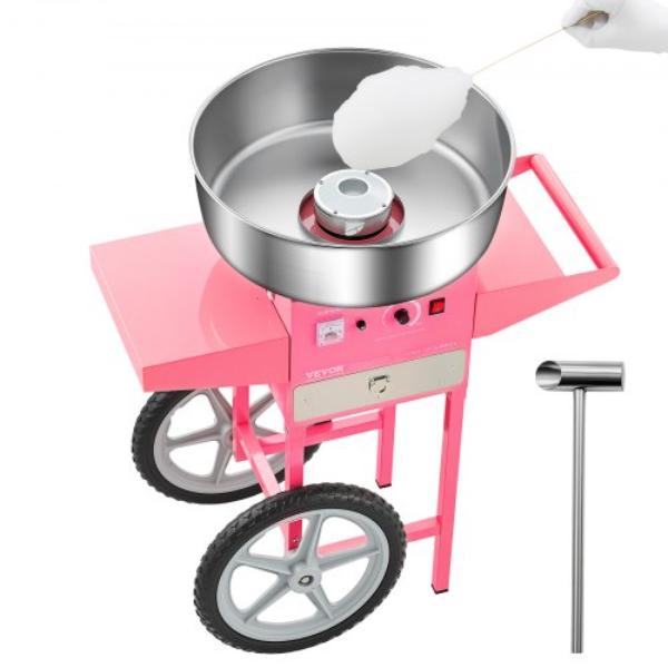 Picture of Vevor HCDRMHTJFSWGBY4LWV1 Electric Cotton Candy Machine - 1000W Commercial Candy Floss Maker - Pink - 20.5 in. Stainless Steel Bowl - Sugar Scoop - Drawer