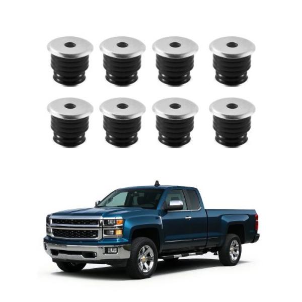 CSAZCTTJJAZ1EXPKL001V0 Body Mount Bushing Kit - Polyurethane Body Mount Kit for 1999-2007 Ford F250 F350, Black - 60 Piece