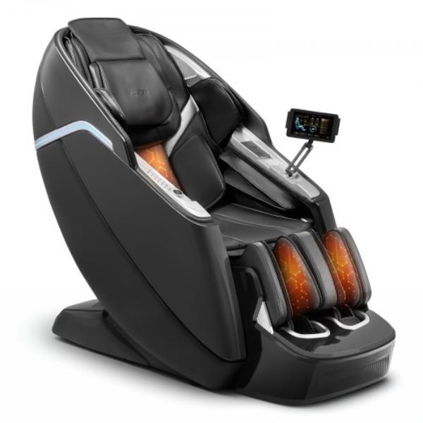 Dual-Core 4D-3D Full Body Massage Chair with Extended SL Track - Electric Extendable Footrest - AI Voice Control - Heat - Airbags - Armrest Controls